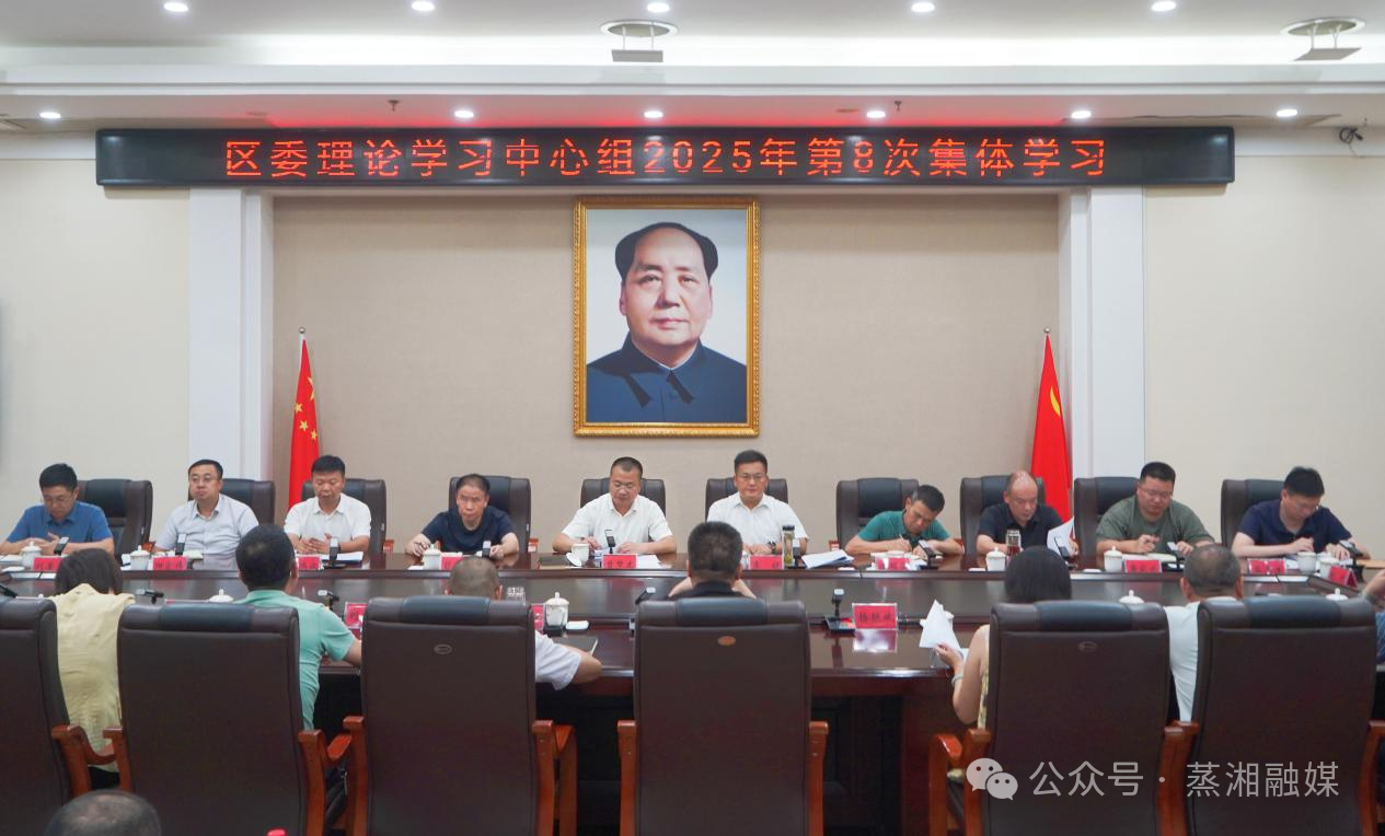 蒸湘区委理论学习中心组举行2025年第8次集中学习