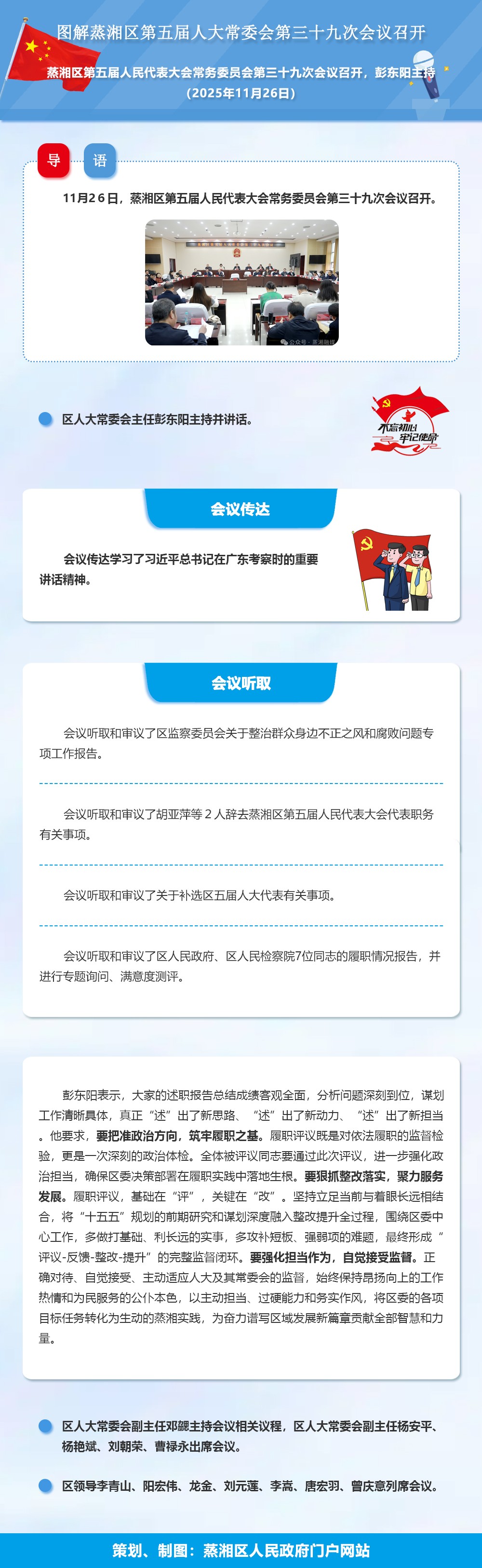 图解：蒸湘区第五届人大常委会第三十九次会议召开（2025.11.27）