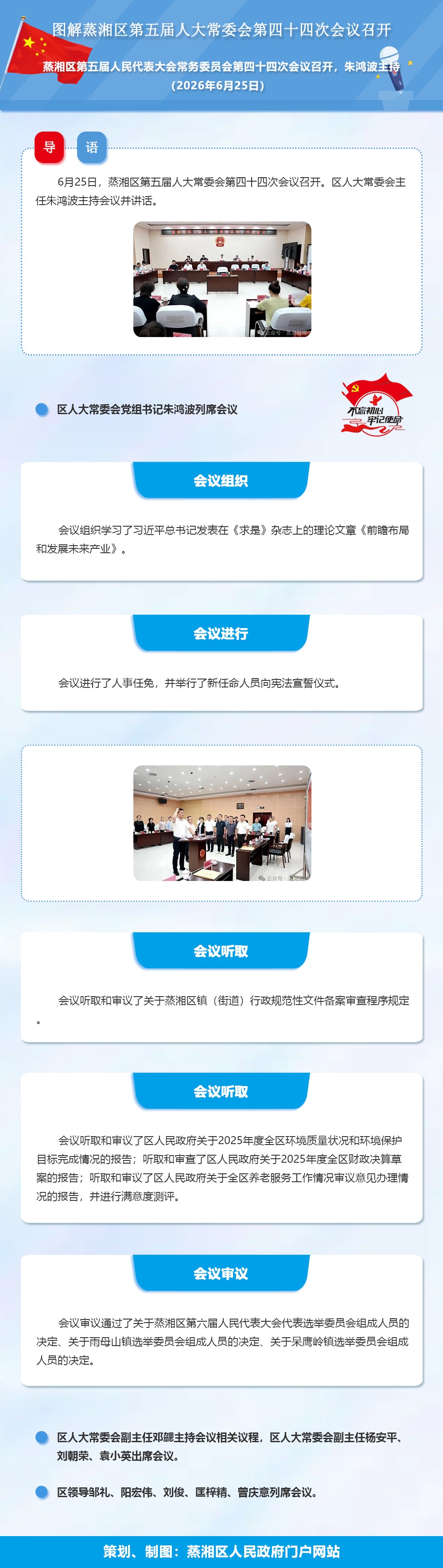 图解：蒸湘区第五届人大常委会第四十四次会议召开（2026.06.25）